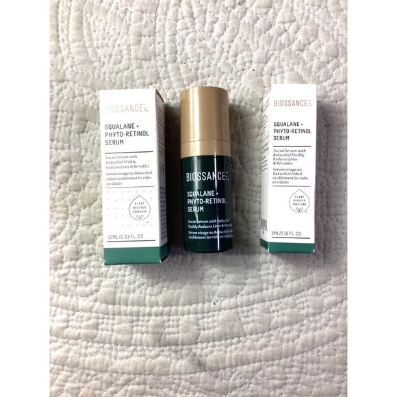 Lot of 3 Biossance Squalane + Phyto-Retinol Serum two 10ml*one 5ml Facial Serum - Picture 1 of 4